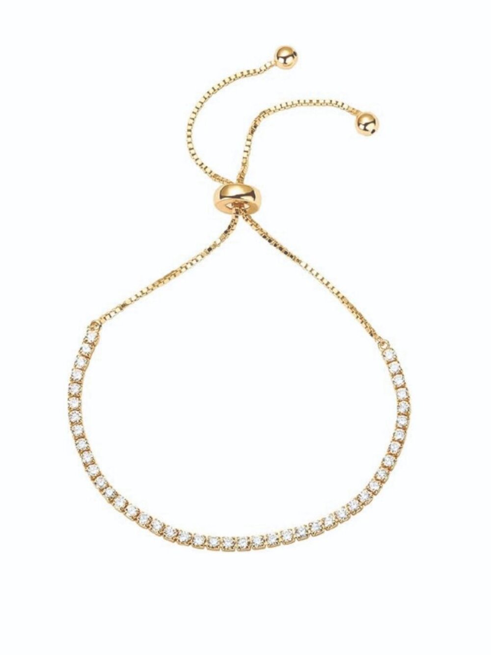 PAVOI 14K Gold Plated Cubic Zirconia Classic Tennis Bracelet Adjustable